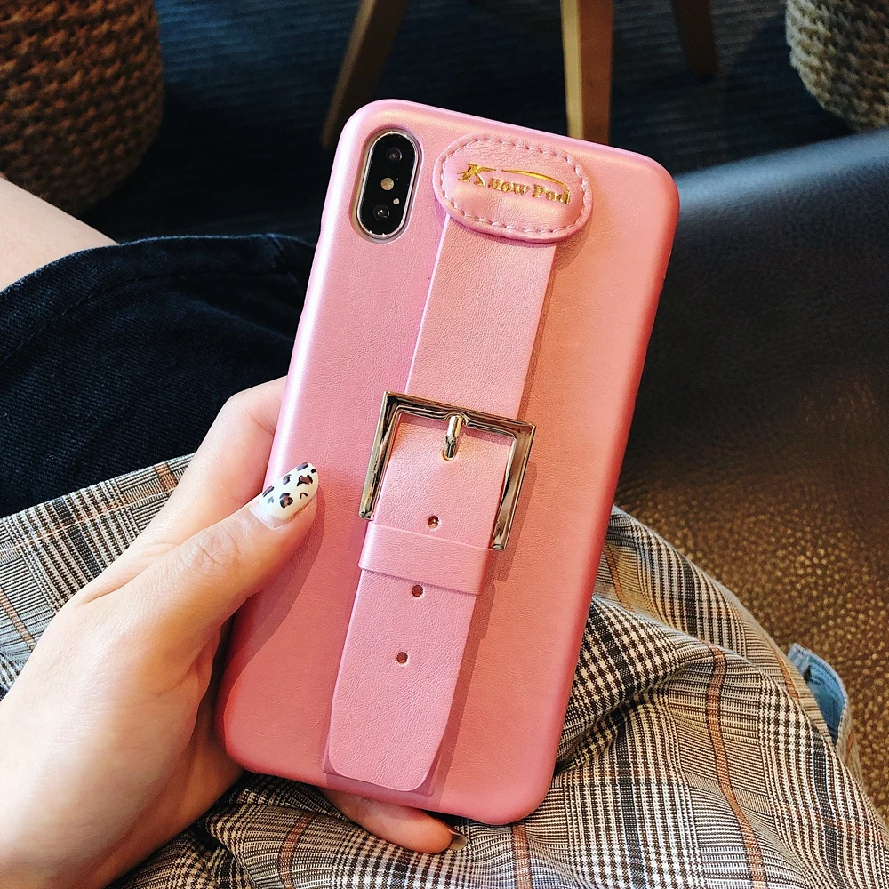 Luxury Hand Strap Holder Phone Cases For iPhone X XS Max 7 8 Plus 6 6s plus Cover Thin Slim Simple Wrist Back |