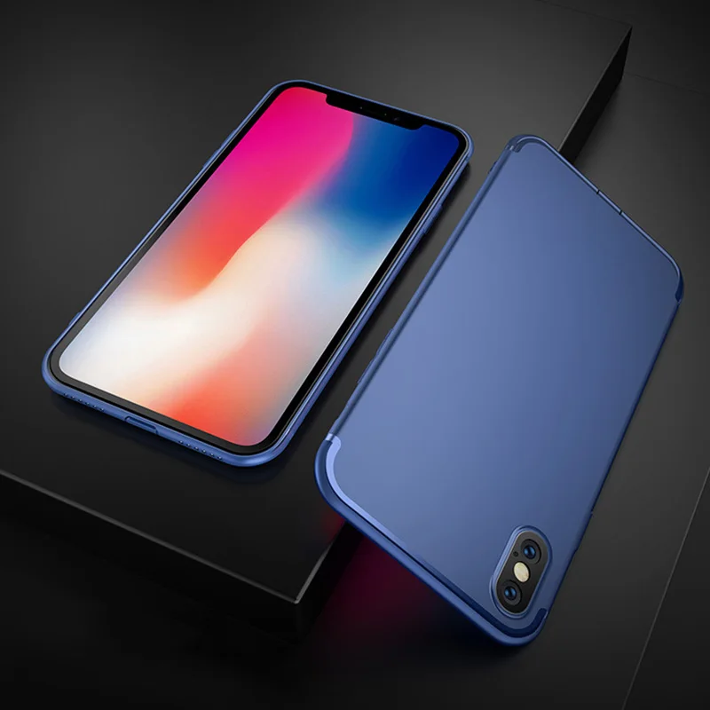 Темно-синий Мягкий силиконовый чехол для iPhone XS Max X XR 10 iPhone 7 8 Plus iPhone 6 S 6 S 5 5S 5SE 6 Plus 7 Plus 8 Plus i чехол для телефона - Цвет: Темно-синий