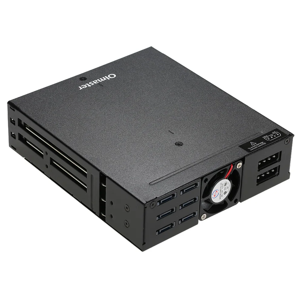 6 отсеков Мобильная стоечная Плата Поддержка 2,5 ''SATA HDD SSD жесткий диск с охлаждающим вентилятором шкафчик Горячая замена 6 Гбит/с для ПК 5,2" отсек для дисков