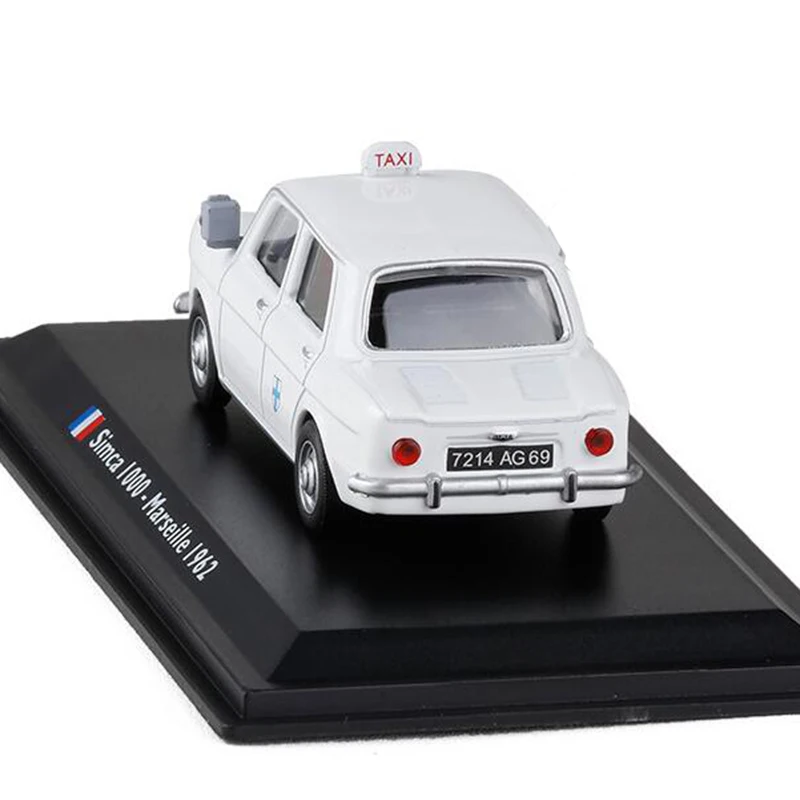Классическая модель такси SIMCA 1000 цвет белый масштаб 1:43 металлический сплав