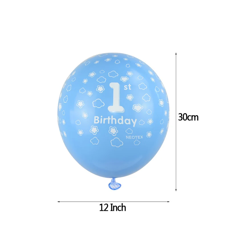 Латексные воздушные шары на первый день рождения для мальчиков и девочек