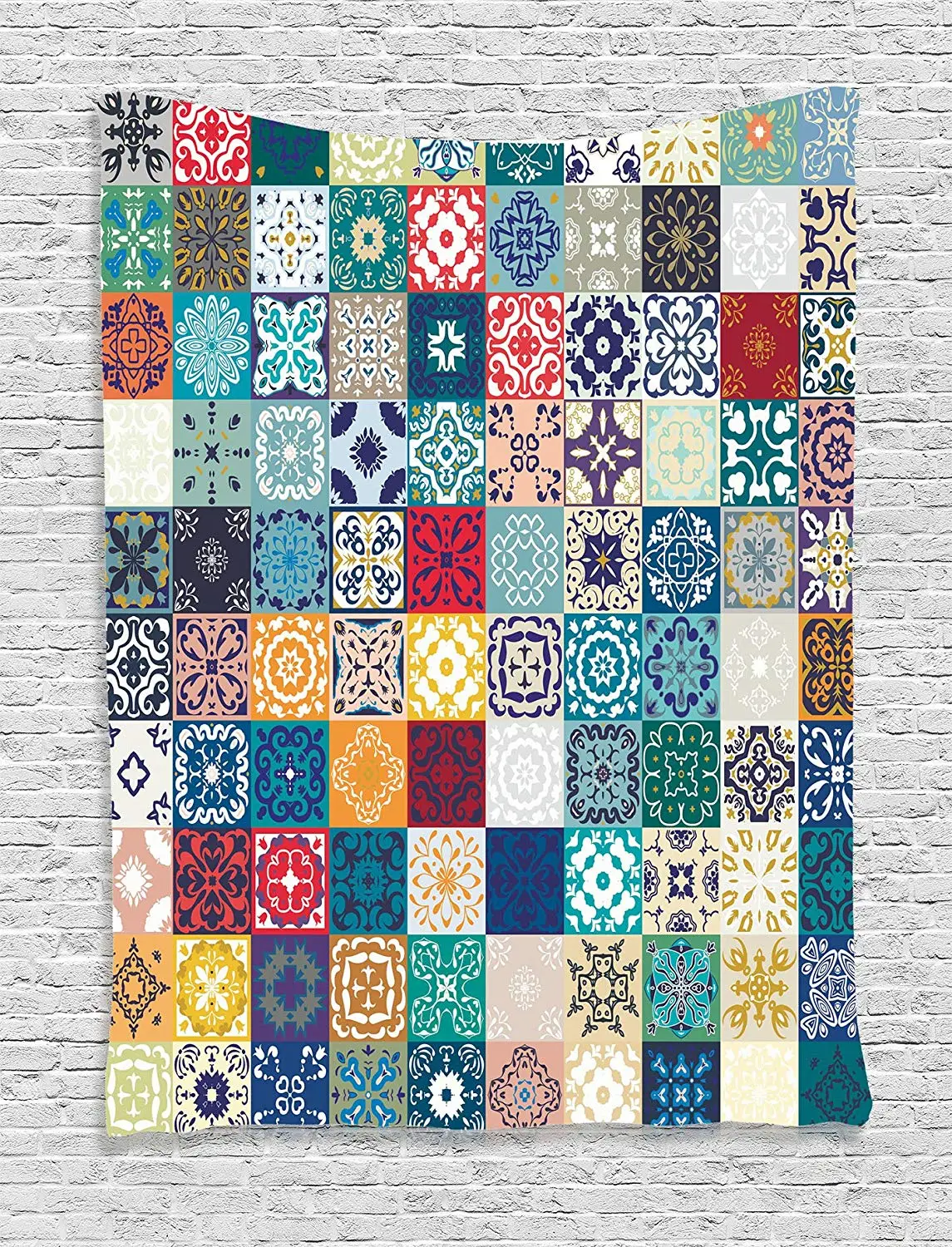 Марокканский гобелен Мега лоскутный узор с различными разноцветными арабскими