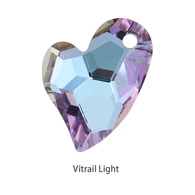 Vitrail Ligh Стеклянные стразы, ожерелье в форме сердца, женские хрустальные блестящие подвески, украшение из горного хрусталя для одежды, свитер, ожерелье s Pendan - Цвет: Vitrail Ligh