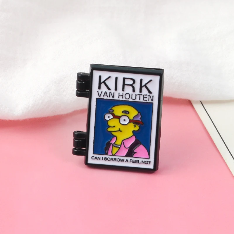 

QIHE JEWELRY Can I Borrow A Feeling Tape Pins Action Figure Brooches Lapel pins Enamel pins Brooches for kids boy girls