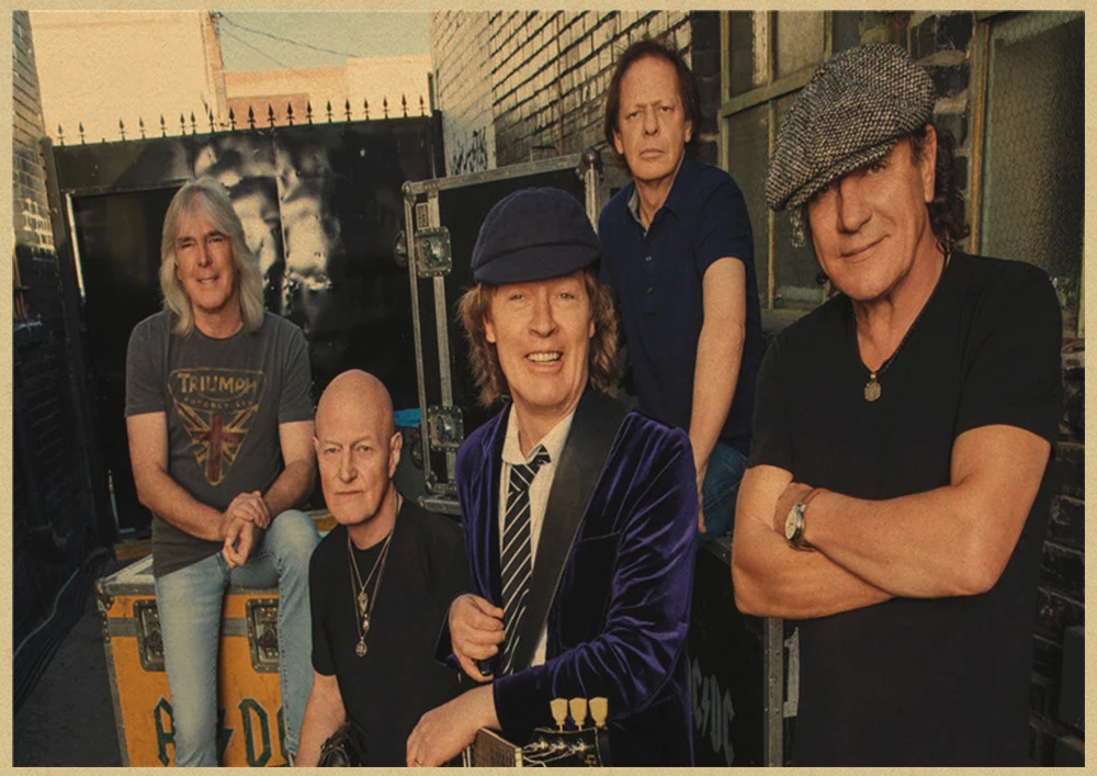 Рок-Группа ACDC Malcolm Angus крафт-бумага винтажный настенный плакат стикер