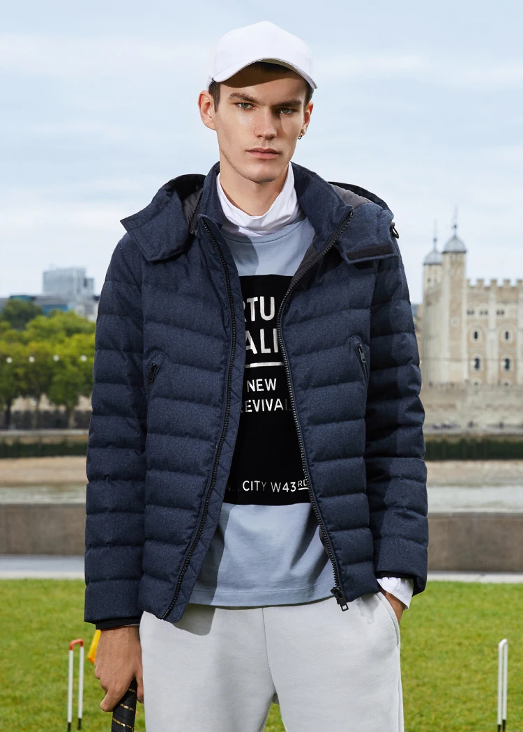 Jack Jones Мужская Съемная с капюшоном стоячий воротник короткая зимняя куртка пальто | 218312529