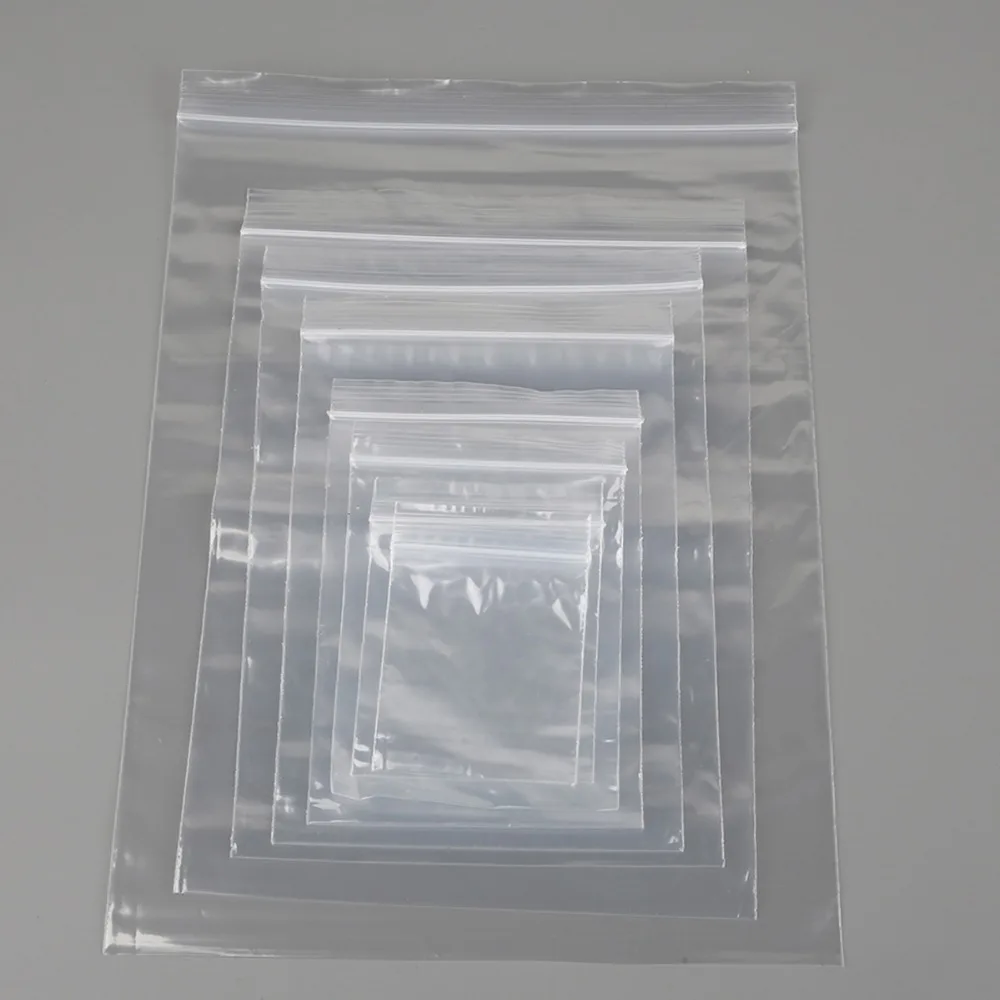 100 штук упак. ювелирные изделия Ziplock молния замок Reclosable Пластиковые