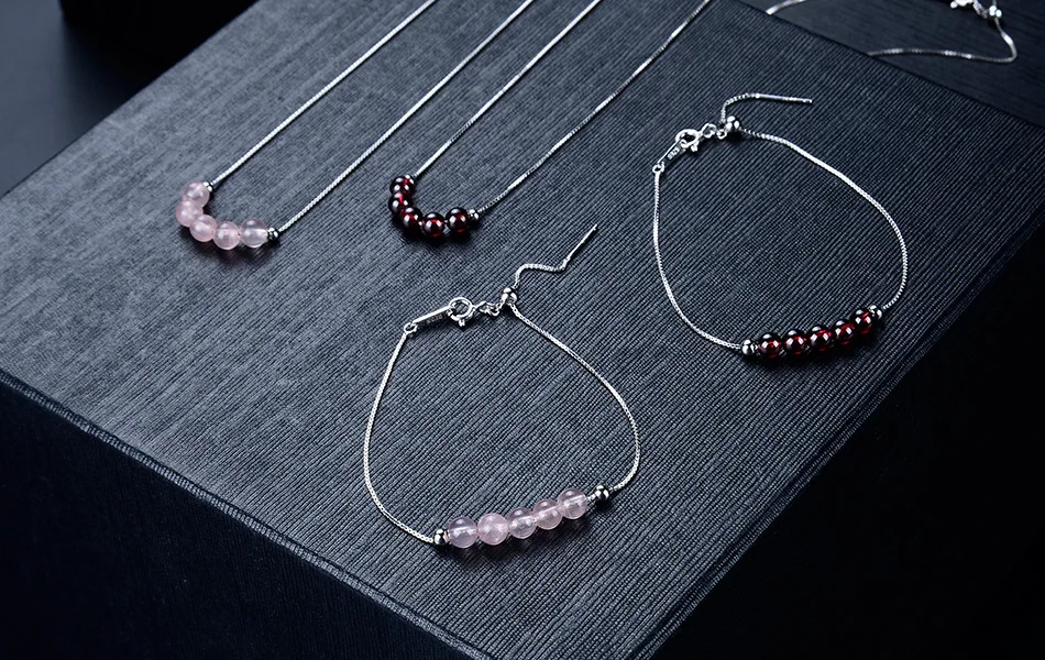 ORSA JEWELS красивые женские красные гранатовые браслеты Настоящее серебро 925 пробы 925 браслеты красивый стильный подарок ювелирные изделия SB49