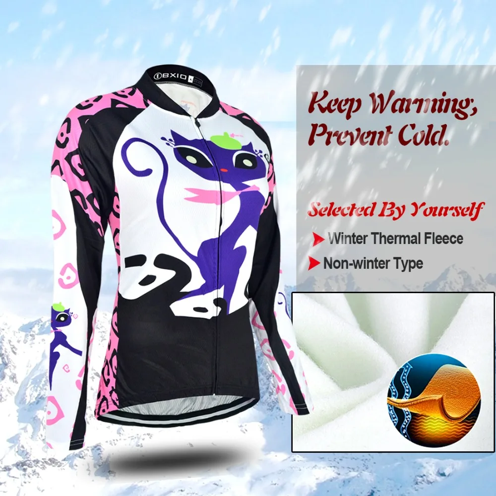 Bxio Womens Winter Fleece Cycling Jersey Set Ropa De Camisa Ciclismo Long Sleeve Bike Clothing Sport Jerseys P044 | Спорт и