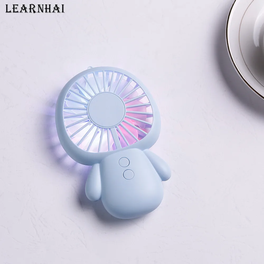 LEARNHAI Перезаряжаемый USB вентилятор мини электрический вентилятор с переключателем 2 скорости регулируемый для ноутбуков Настольный внешний аккумулятор