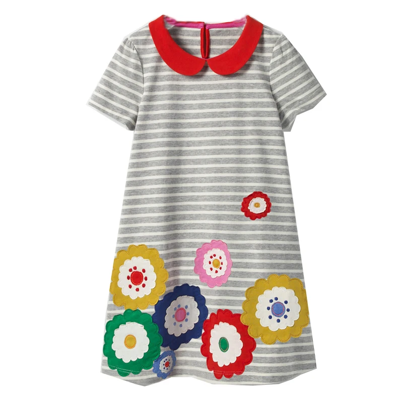 Jumping Meters Baby Girls Clothes Princess Dress 2018 Brand Summer Children Vestidos Tunic Animal Kids Party Dresses | Детская одежда и