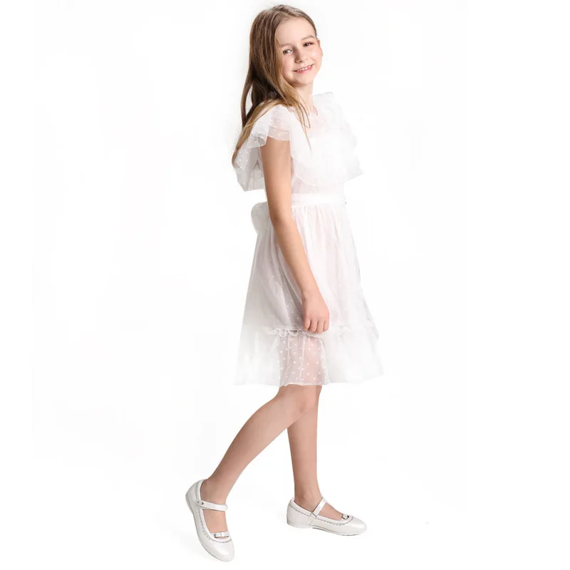 Princess Party Baby Dress White Gown Bow Tulle size 4 5 6 7 8 year Wedding Birthday for Teen Girls | Детская одежда и обувь