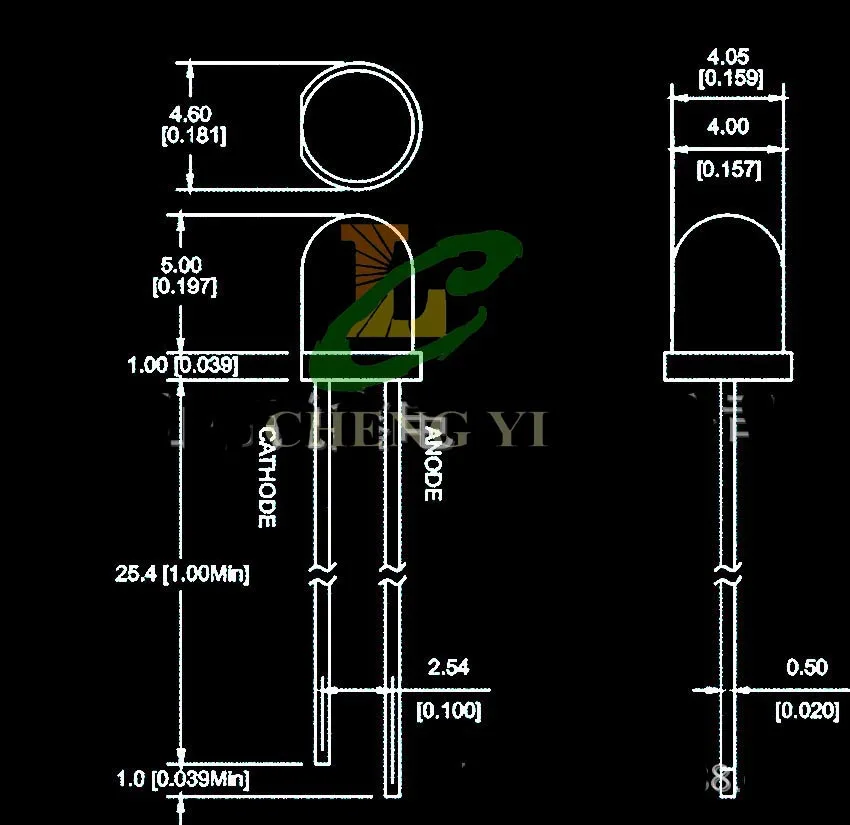 Желтый 4 миллиметровый круглый 2 контактный диод 0 5 в нм диффузор DIP led|light bulb ball ledled