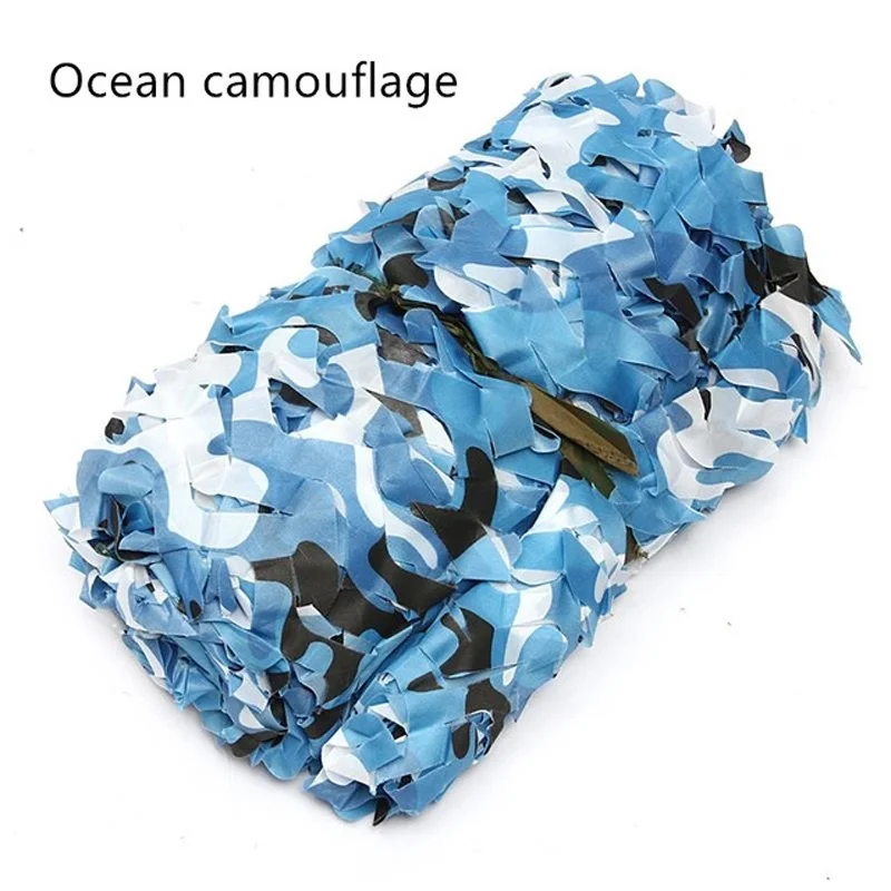 Ocean Camo 2x3 м камуфляжная сетка леса, армейский тренировочный камуфляж, Солнцезащитная сетка, автомобильные Чехлы, военный кемпинг, солнцезащитный тент для охоты - Цвет: Ocean Camo