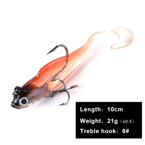 006 10cm FISHKING 1 шт. 8/10 см приманки мягкие приманки с 3D глаза тройными крючками приманки stackle мягкие приманки для приманки тройные Крючки и рыболовные принадлежности - Цвет: 006 10cm