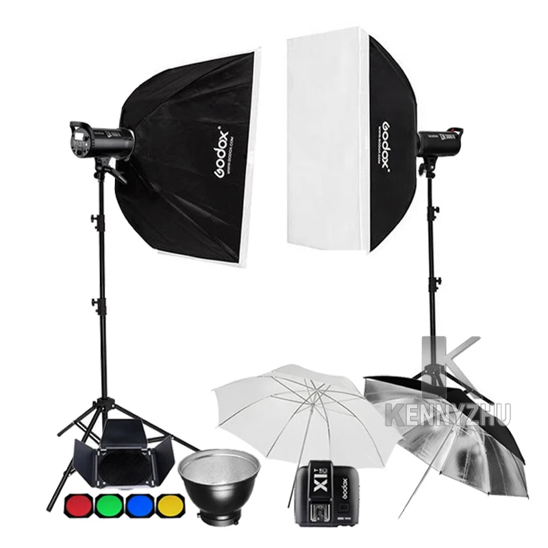 Студийный осветительный светильник Godox 2x DE400II 400Ws / DE300II 300Ws + 2 4G X1 передатчик