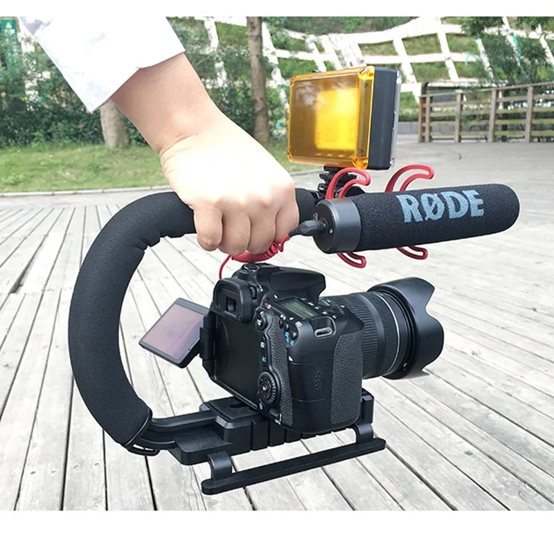 Новый держатель кронштейна для вспышки C форма ручка видео Ручной Стабилизатор