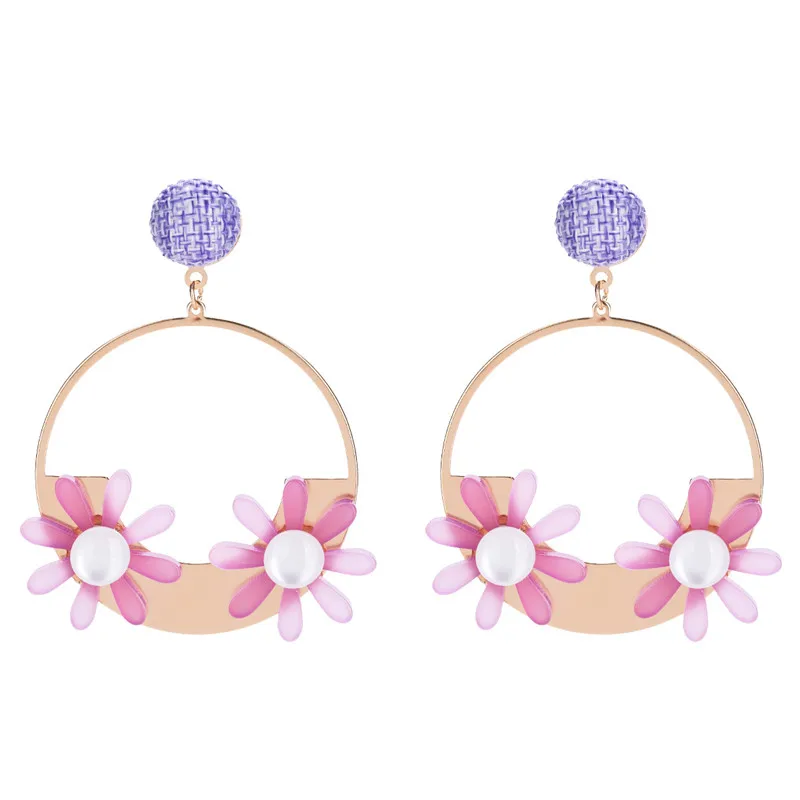 Богемный цветок плиты Винтаж серьги Обручение Boho ювелирные изделия Макси моде
