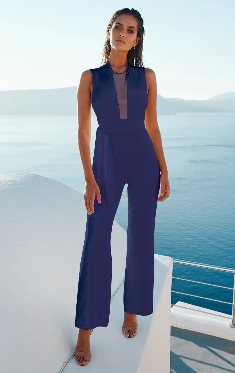 Комбинезон с V-образным вырезом без рукавов | Женская одежда