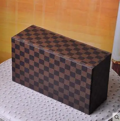 Rectange деревянная кожаная коробка для салфеток держатель туалетной бумаги