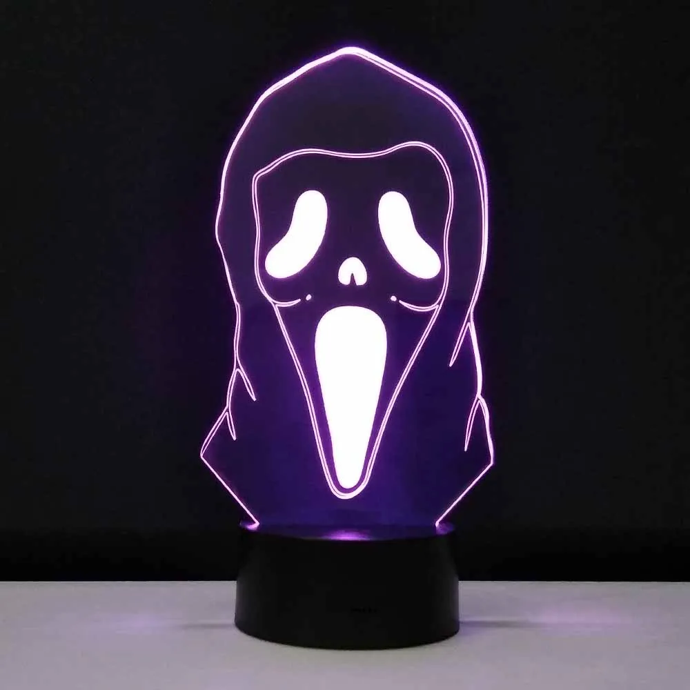 Подарок на Хэллоуин 3D лампа Grimace светодиодный ночник прозрачные акриловые