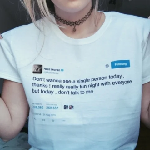 Футболка Starqueen JBH Niall Horan't Want See a One Person Today забавная с принтом в Твиттере женские