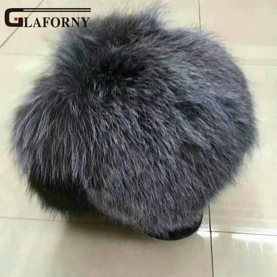 Glaforny 2017 новые женские шапки из натурального меха серебряной лисы с 5 шариками