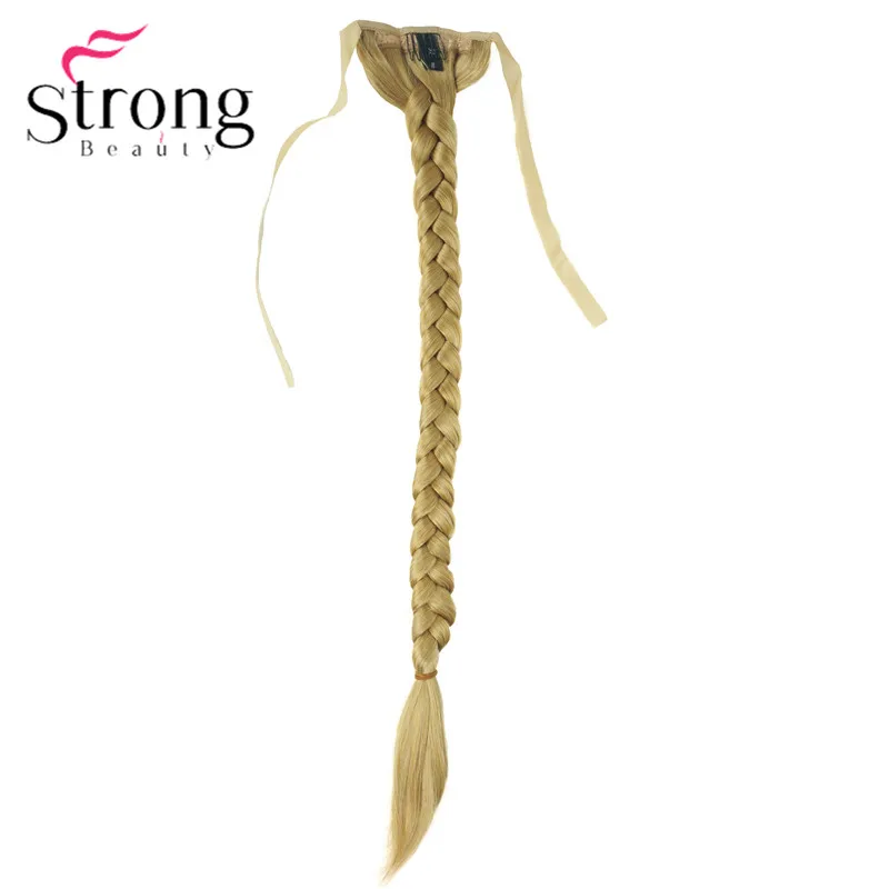 StrongBeauty, блонд, длинный рыбий хвост, коса, конский хвост, наращивание, синтетический зажим, шиньон, цвет на выбор