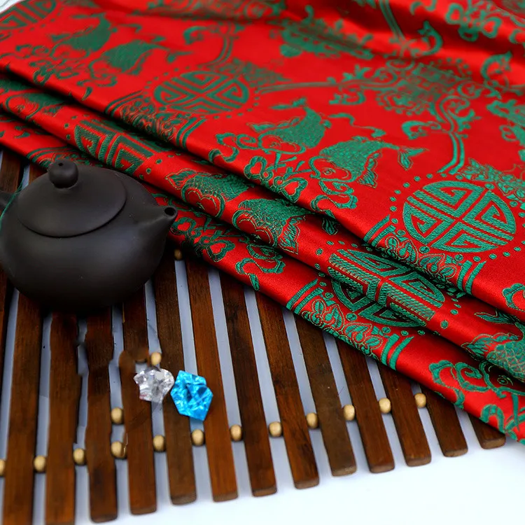 Парчовая ткань жаккардовый Шелковый Атласный Костюм cheongsam шелковая атласная