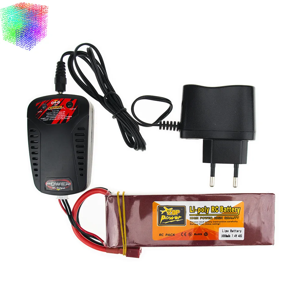 3 шт. ZOP Lipo 7 4 в 5000 мАч аккумулятор 40C T xt60 разъем с зарядным устройством кабелем для