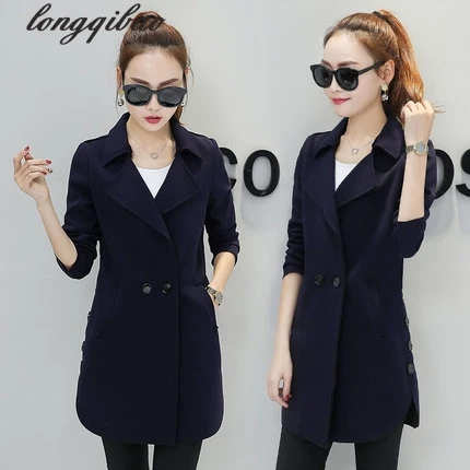 Новинка весна осень 2019 Повседневная тонкая женская Длинная ветровка TB7058|long