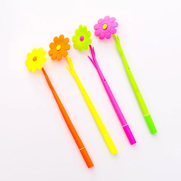 Flower 9 50 шт./лот, гелевая ручка с цветами для письма, kawaiiplant, 0,38 мм, черные чернила, нейтральная ручка, канцелярские принадлежности, школьные принадлежности, Papelaria - Цвет: Flower 9