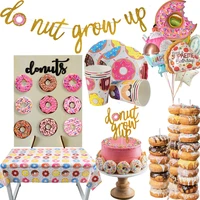 cyuan donut grow up theme party supplies birthday donut theme baby shower donut wall stand display board one birthday supplies