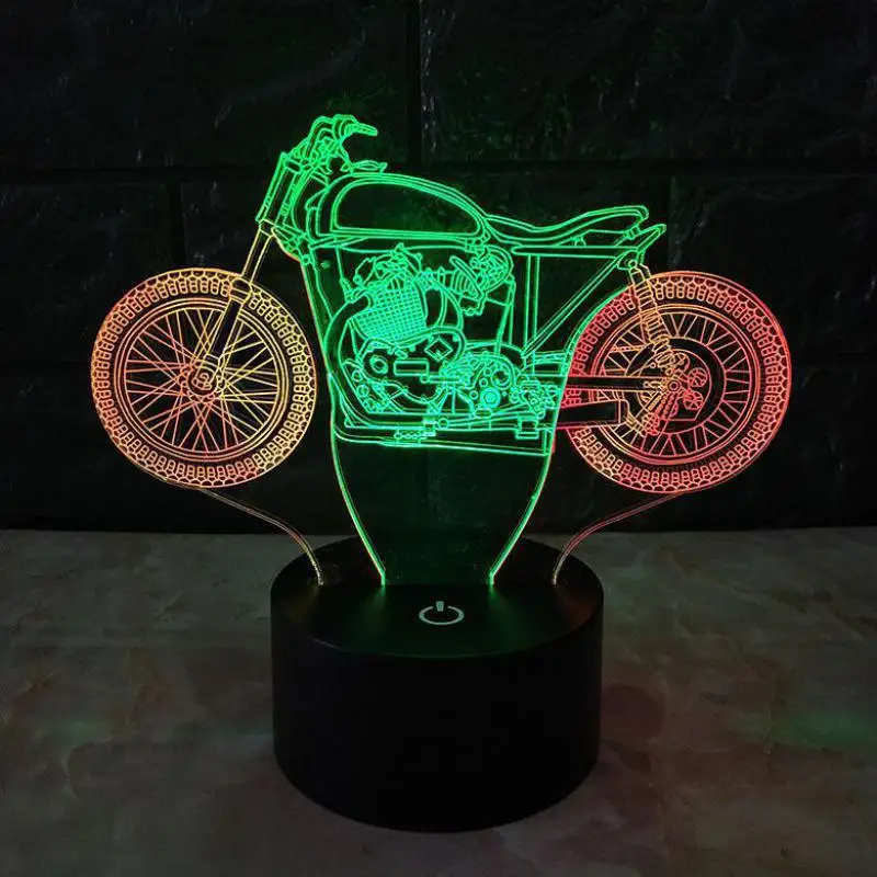 Двухцветный автомобильный 3d Визуальный ночник рождественские украшения