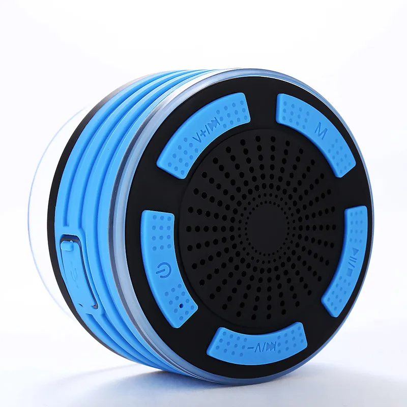 Портативный Мини Bluetooth динамик водонепроницаемый Bluetooth динамик fm-радио светодиодный динамик для душа для iPhone samsung Xiaomi телефона ноутбука - Цвет: Синий