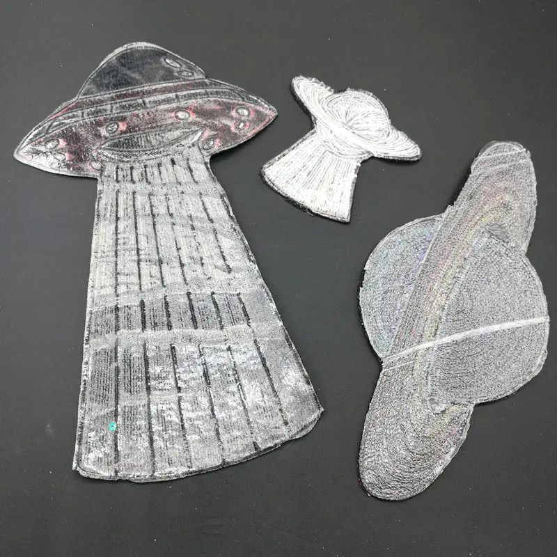 1 шт. одежда планета пластыри летающая тарелка пришить утюжок на вышивке блестки