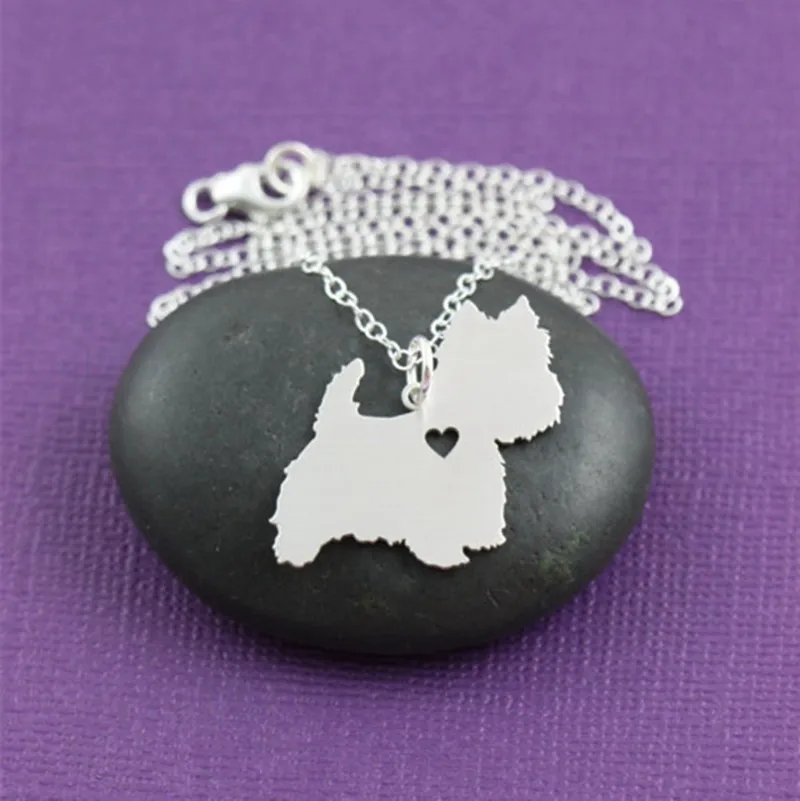 

1pcs new Westie would white terrier necklace pendant jewelry dog bezel necklace factory custom