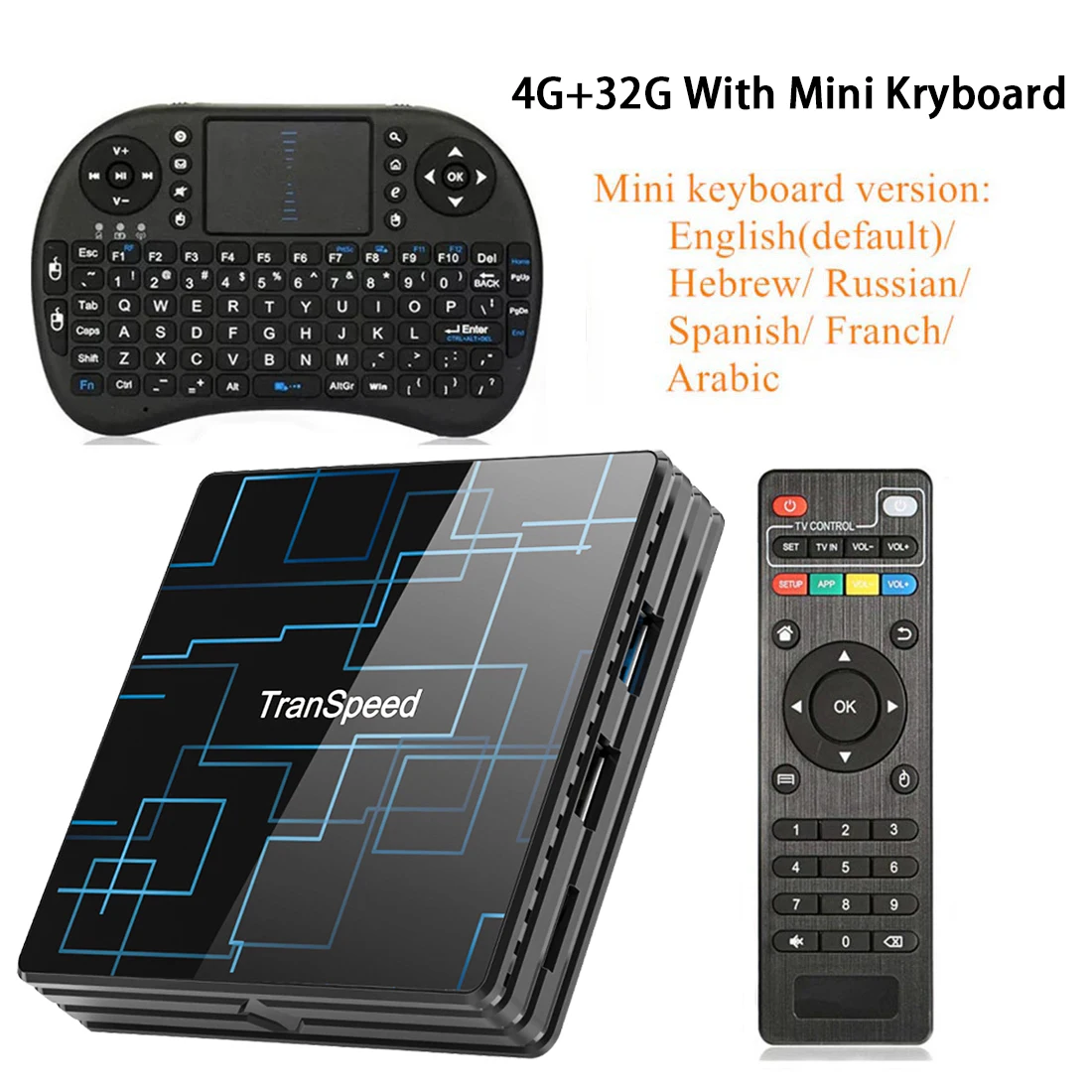4G 32G with Keyboard Android 9,0 ТВ приставка Google голосовой помощник RK3318 4K 3D Ultra 4G 64G Wifi Bluetooth Play Store Бесплатные приложения телеприставка - Цвет: 4G 32G with Keyboard