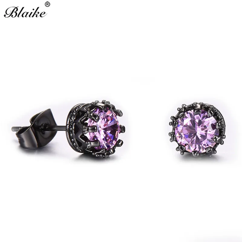 Blaike Boutique маленькие розовые/фиолетовые циркониевые серьги гвоздики для женщин в