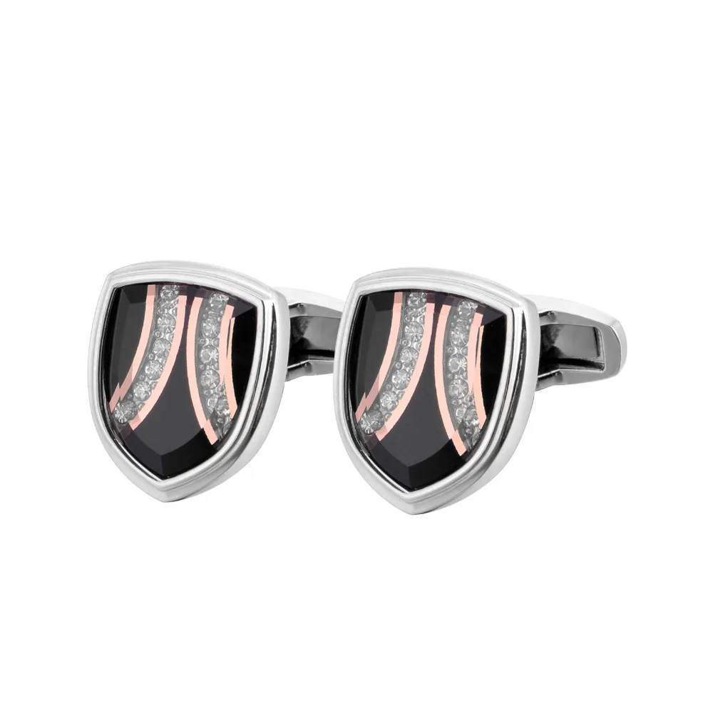 

Классические запонки QiQiWu для мужской рубашки, свадебная модель, черные мужские рубашки, золотые запонки с кристаллами, мужские пуговицы