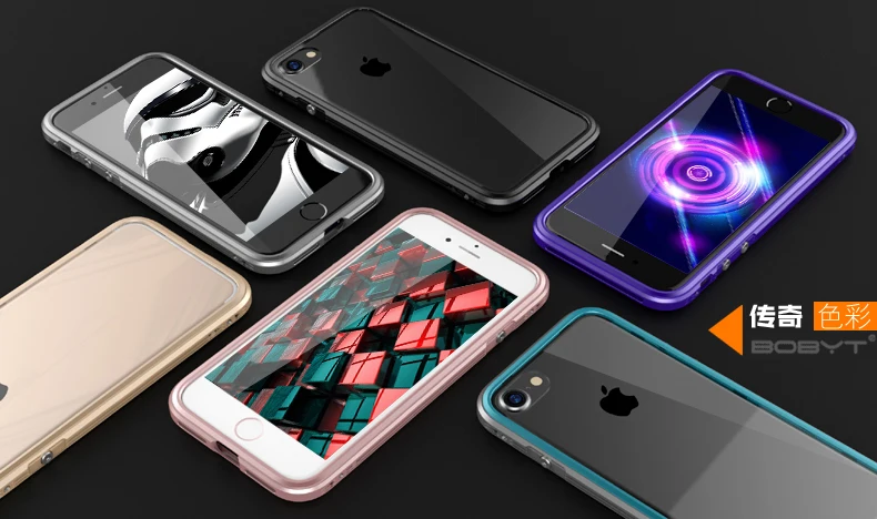 Металлический бампер для iphone 8, чехол, роскошная алюминиевая рамка, для iphone 8 Plus, Прозрачный задний противоударный чехол для телефона