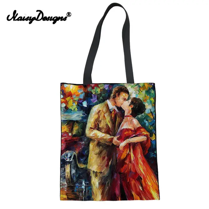 Famous Painting Starry Sky Printed Canvas Bag Women Totes Shoulder Colorful Linen Handbag For Female Lady Reusable Shopping Tote - Цвет: Хаки
