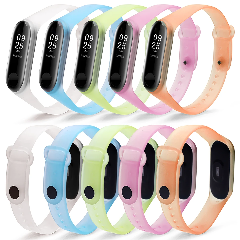 Прозрачный mi band 3 ремешок для xiaomi mi3 смарт-браслет в едином положении во время занятий легкой атлетикой для mi band 3 ремешок замена силиконовые аксессуары