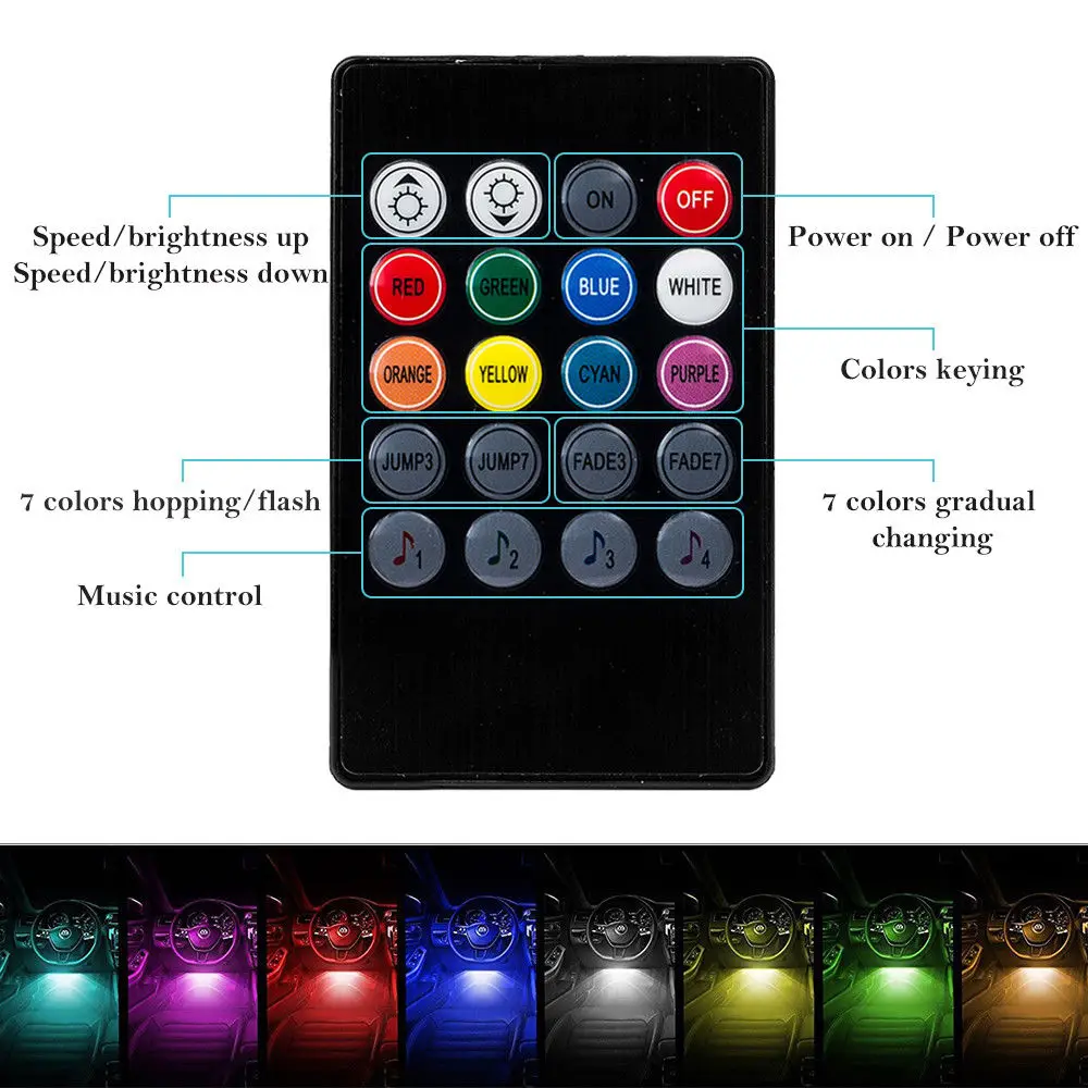 12 В автомобильный RGB светодиодный DRL светильник Автомобильный авто пульт
