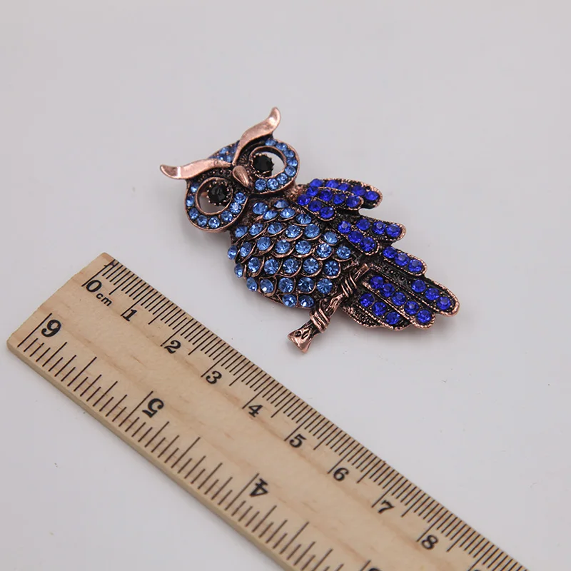 Винтажный аксессуар в виде античной синей совы|Броши| |