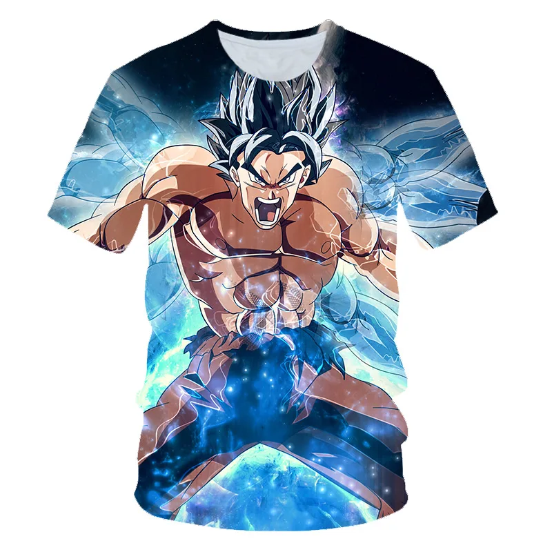 PT-248 Новинка, Мужская 3D футболка, Dragon Ball Z Ultra Instinct Goku Super Saiyan God Blue, летняя футболка с принтом "Вегета", размер 6XL - Цвет: PT-248
