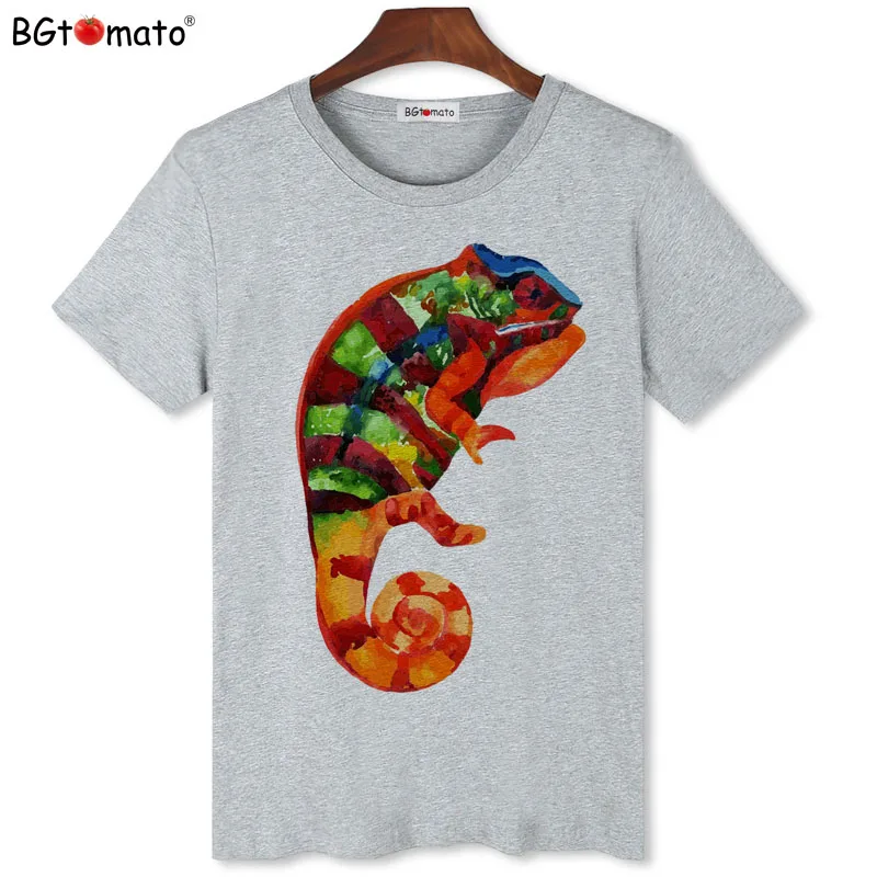 

Супер крутая Мужская футболка-Хамелеон BGtomato, оригинальные брендовые новые летние футболки, повседневные рубашки с коротким рукавом, дешевы...