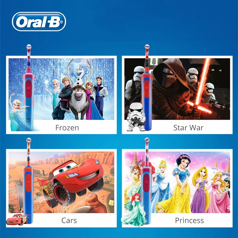 Электрическая зубная щетка Oral B для детей вращение на 7600 K 2 мин таймер Индуктивная