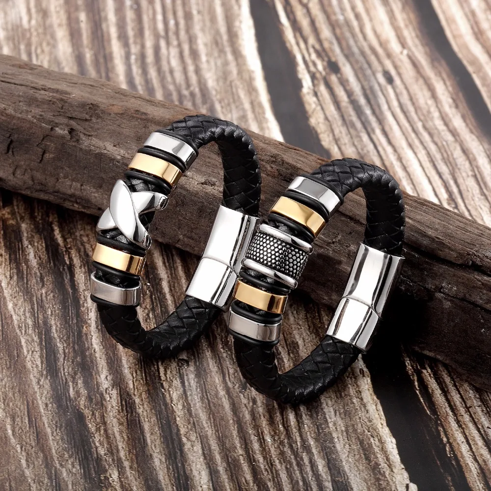 Мода 2019 г. пояса из натуральной кожи жгутовый браслет панк нержавеющая сталь