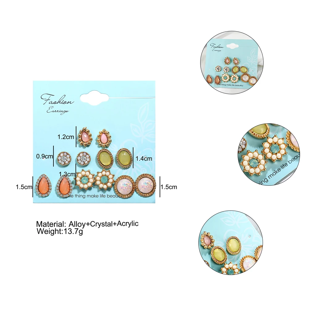 Женские богемные серьги гвоздики IF ME модные в стиле бохо с опалом и фианитом для